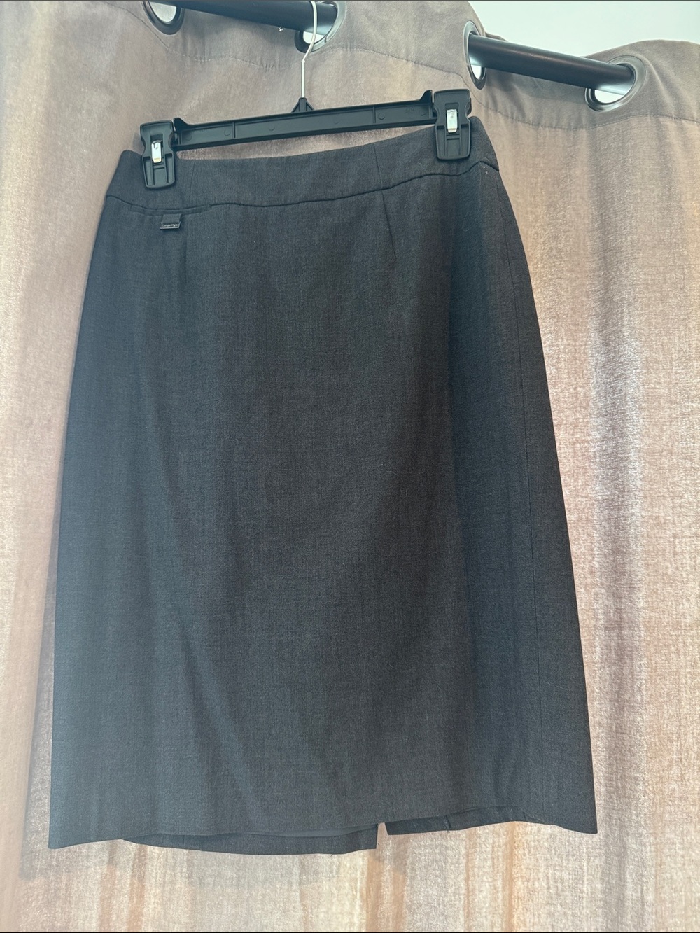 Calvin Klein Grey Pencil Skirt with Subtle Front Vent